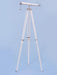 Hampton Nautical 62-Inch Collection Chrome with White Leather Binoculars on Adjusted Tripod