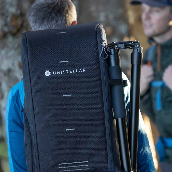 A Man Wearing the Unistellar Backpack for eQuinox or eVscope 2 Outdoors