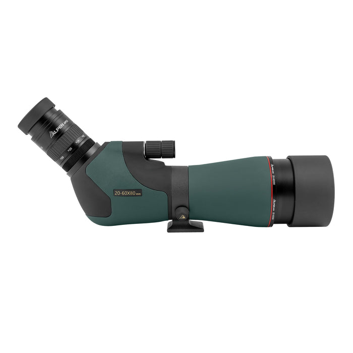 Alpen Apex 20-60x80mm Waterproof Spotting Scope Side Profile Right Eyepiece and Objective Lens Zoom Out