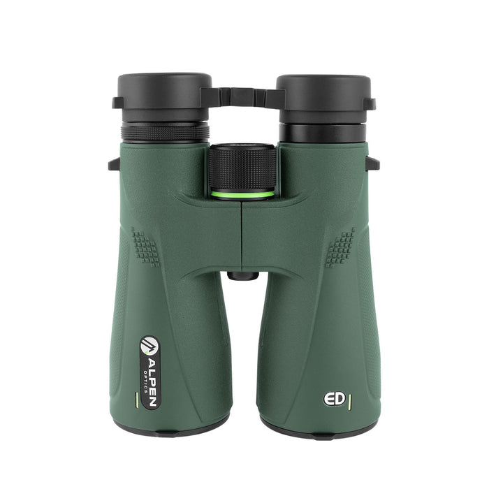 Alpen Chisos 10x50mm ED Binoculars - with lens caps and eyepiece cups - standing vertical 