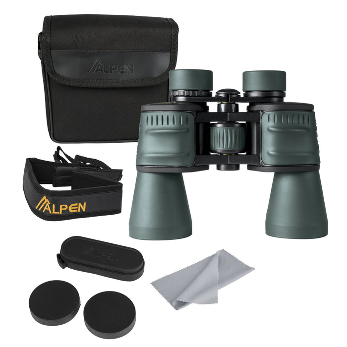 Alpen MagnaView 10x50mm Porro Binoculars Package Inclusion
