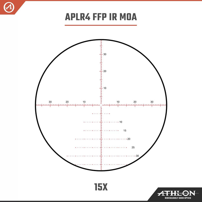Athlon Optics Ares BTR GEN2 2.5-15x50mm APLR4 FFP IR MOA HD Riflescope 15x Zoom Reticle