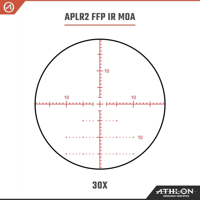 Athlon Optics Ares ETR 4.5-30x56mm APLR2 FFP IR MOA UHD Riflescope 30x Zoom Reticle