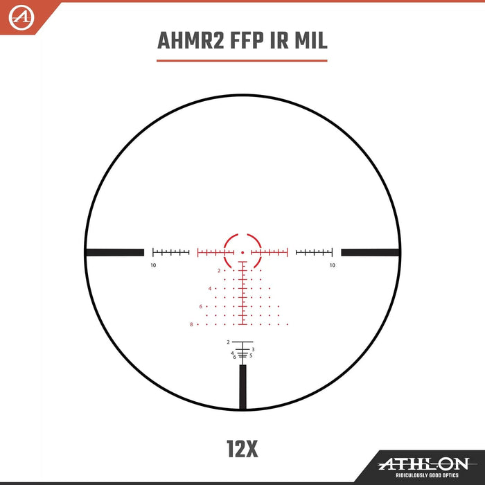 Athlon Optics Helos BTR GEN2 2-12x42mm AHMR2 FFP IR MIL Riflescope 12x Zoom Reticle