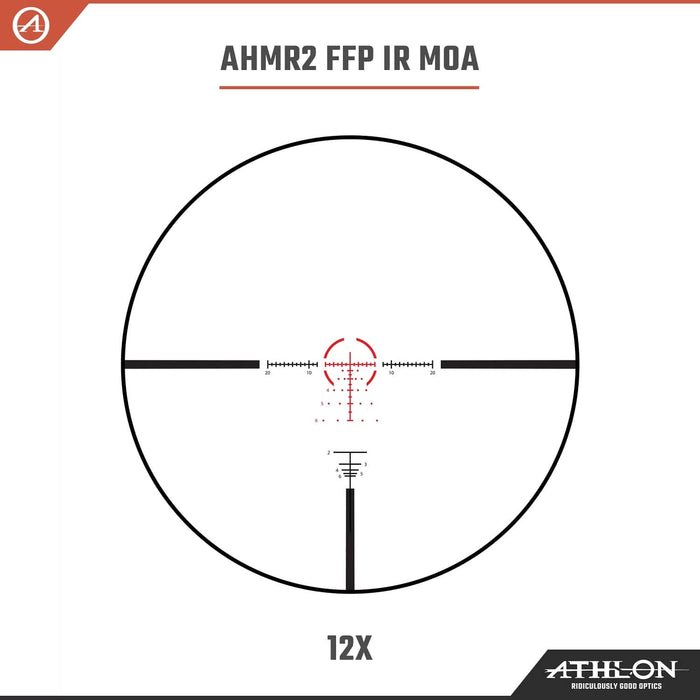 Athlon Optics Helos BTR GEN2 2-12x42mm AHMR2 FFP IR MOA Riflescope 12x Zoom Reticle