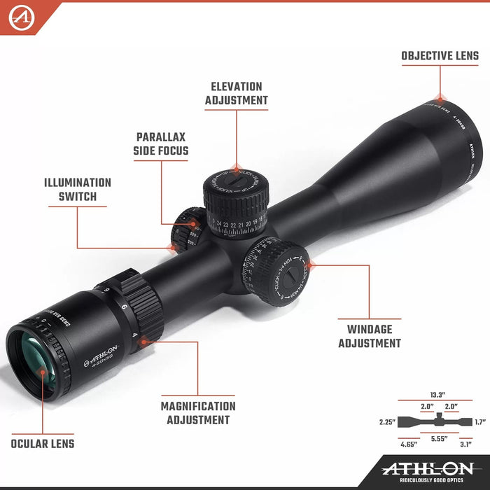 Athlon Optics Helos BTR GEN2 4-20x50mm APLR6 FFP IR MOA Riflescope Body Parts