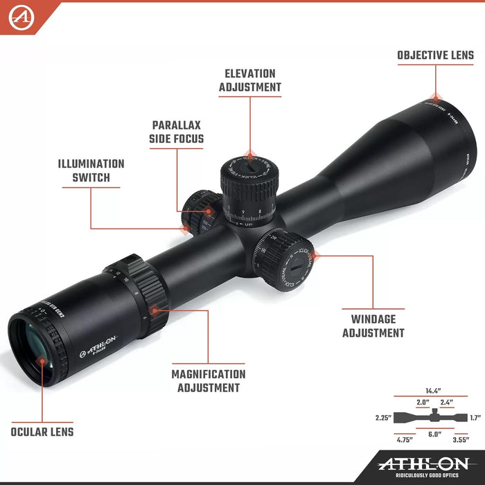 Athlon Optics Helos BTR GEN2 6-24x56mm APRS6 FFP IR MIL Riflescope Body Parts