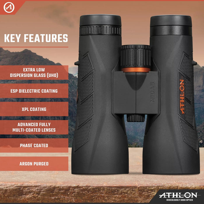 Athlon Optics Midas G2 10x50mm UHD Binoculars Key Features