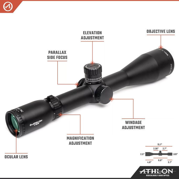 Athlon Optics Midas TAC HD 5-25x56mm APLR4 FFP MOA Riflescope Body Parts