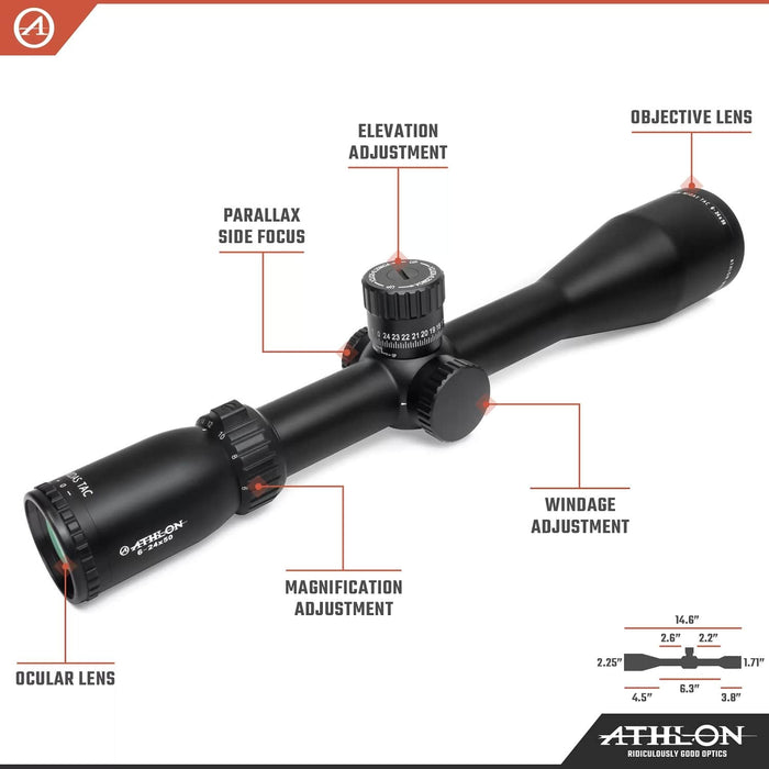 Athlon Optics Midas TAC HD 6-24x50mm APLR4 FFP MOA Riflescope Body Parts