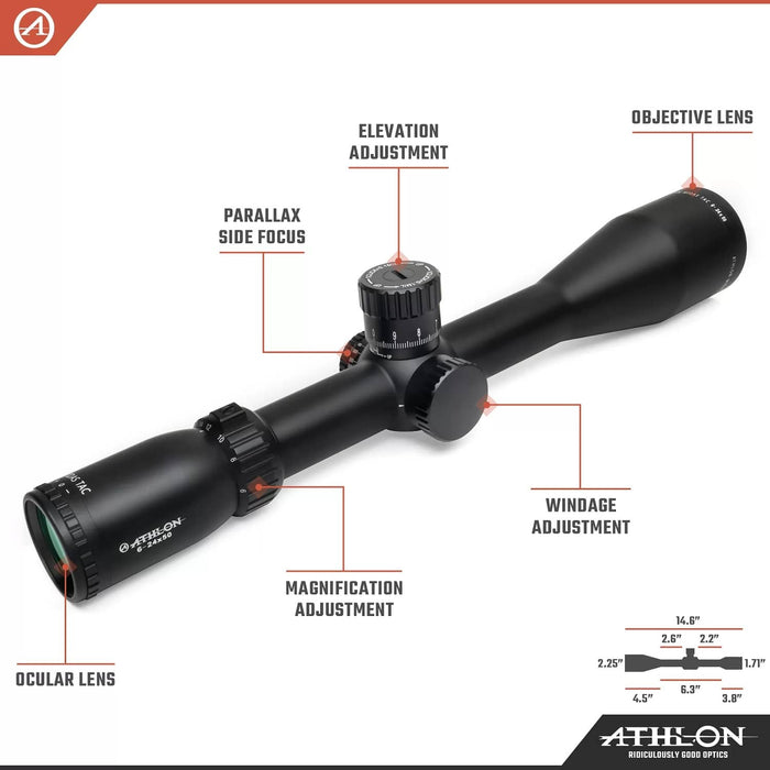 Athlon Optics Midas TAC HD 6-24x50mm APRS2 FFP MIL Riflescope Body Parts