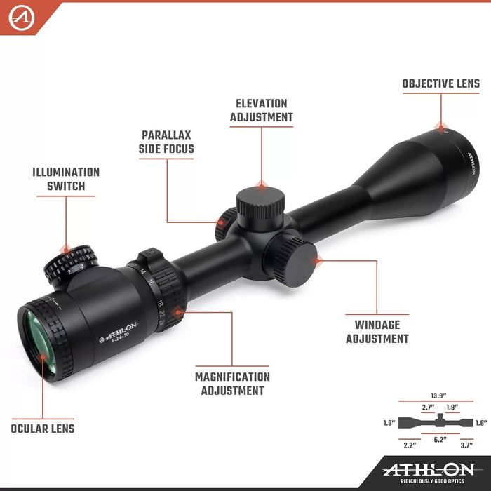 Athlon Optics Talos 6-24x50mm ATMR1 MIL Riflescope Body Parts