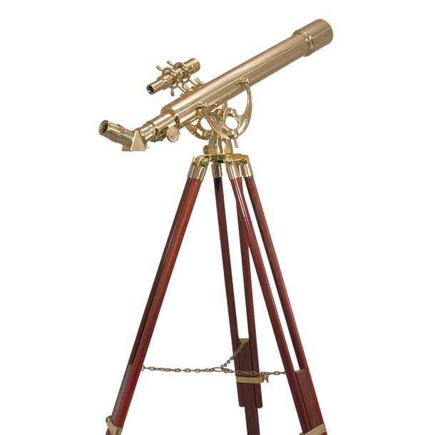 Barska 28x60mm Power Anchormaster Classic Brass Telescope with Mahogany Tripod Body