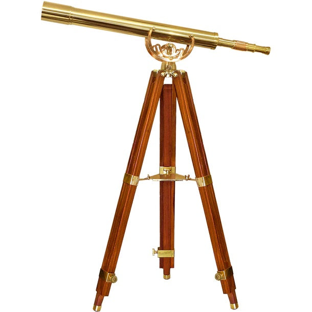 Barska 32x80mm Anchormaster Classic Brass Telescope with Mahogany Tripod Body