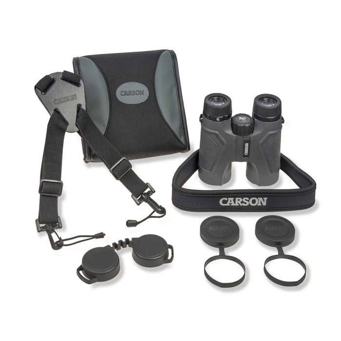 Carson 3D Series 10x42mm HD Binoculars Included Accessories