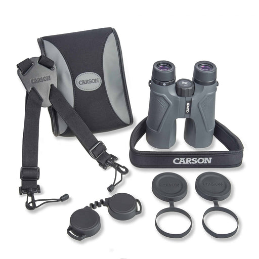 Carson 3D Series 10x50mm HD Binoculars Included Accessories