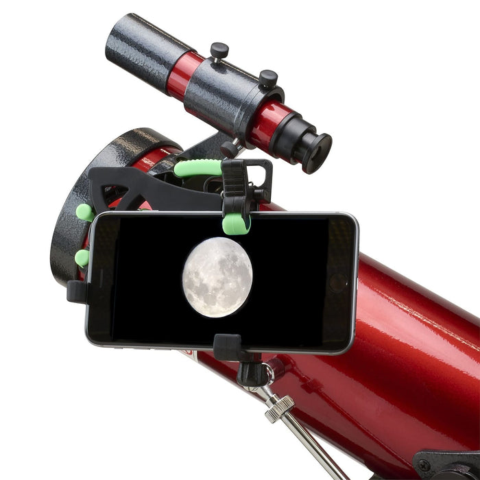Carson HookUpz™ 2.0 Universal Smartphone Digiscoping Adapter Attached to Telescope
