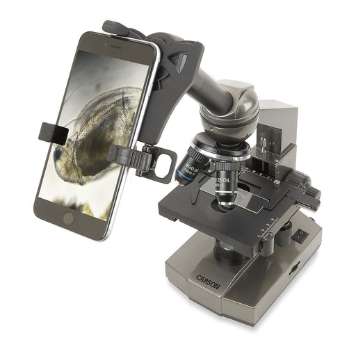 Carson Intermediate 100x-1000x LED Compound Microscope and Smartphone Adapter
