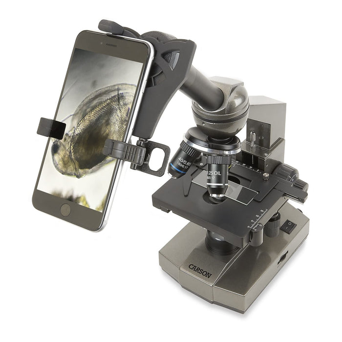 Carson Intermediate 100x-1000x LED Compound Microscope and Smartphone Adapter