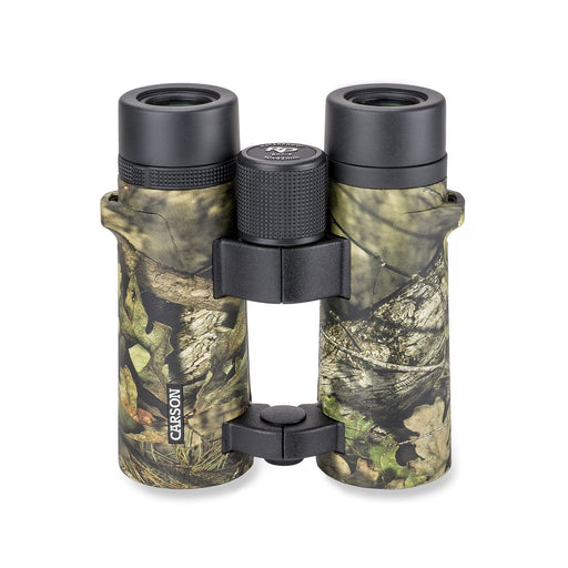 Carson RD Series 10x42mm HD Binoculars in Mossy Oak Body Standing Straight