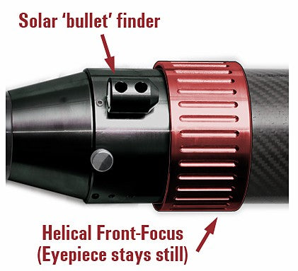 DayStar Solar Scout 60mm-DS H-Alpha Dedicated Solar Telescope Bundle Solar Bullet Finder and Helical Front Focus