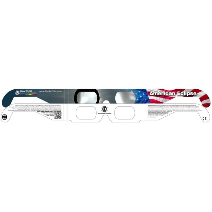 Daystar American Eclipse Style Not Dated Eclipse Solar Glasses Body Front and Back Profile