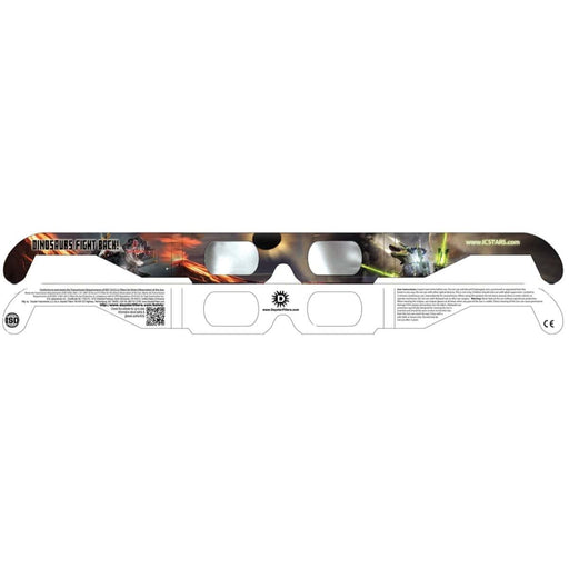 Daystar Dinosaurs Fight Back! Style Funner Eclipse Solar Glasses Body Front and Back Profile