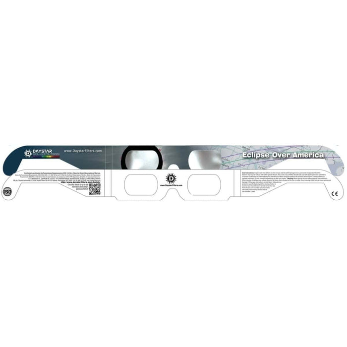 Daystar Eclipse Over America Style Eclipse Solar Glasses Body Front and Back Profile