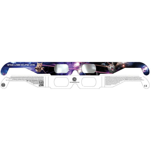 Daystar Laser Cats Style Funner Eclipse Solar Glasses Body Front and Back Profile