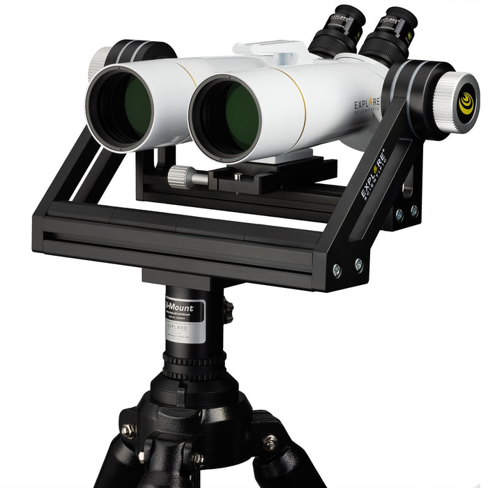 Explore Scientific 15-50x70mm BT-70 SF Large Binoculars with 62 Degree LER Eyepieces Attached in U Mount Tripod Facing  Front