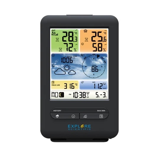 Explore Scientific 5-in-1 WiFi Professional Weather Station with Weather Underground LCD