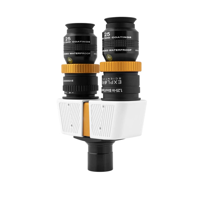 Explore Scientific BinoViewer for Telescopes with Waterproof Eyepieces Standing Straight Up
