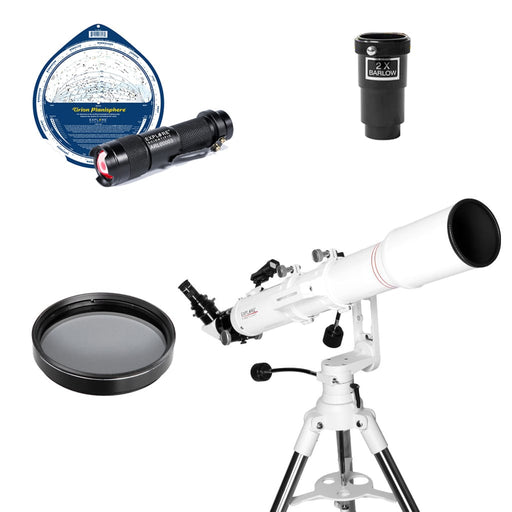 Explore Scientific FirstLight 102mm Doublet Refractor Telescope - Ultimate Bundle Package - with Twilight I Mount and Bonus Accessories