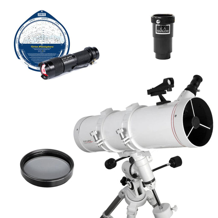 Explore Scientific FirstLight 130mm Newtonian Telescope - Ultimate Bundle Package - with EQ3 Mount and Bonus Accessories