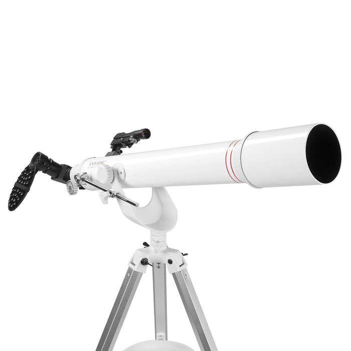 Explore Scientific FirstLight 70mm f/10 Refractor Telescope with Az Mount and Smartphone Adapter Attached