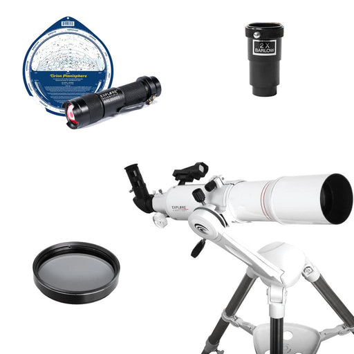Explore Scientific FirstLight 80mm Refractor Telescope - Ultimate Bundle Package - with Twilight Nano Mount and Bonus Accessories