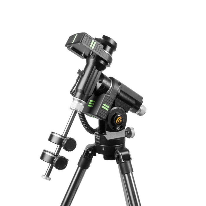 Explore Scientific FirstLight 80mm f/8 CF Refractor Telescope w/ iEXOS Go-To Mount & Solar Filter Front Body Profile