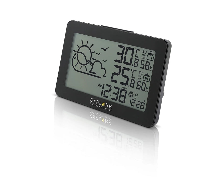 Explore Scientific Large Display Weather Station with Temperature and Humidity Body Side Profile Right