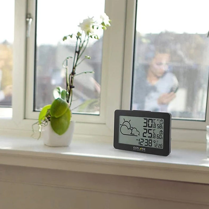 Explore Scientific Large Display Weather Station with Temperature and Humidity Indoors