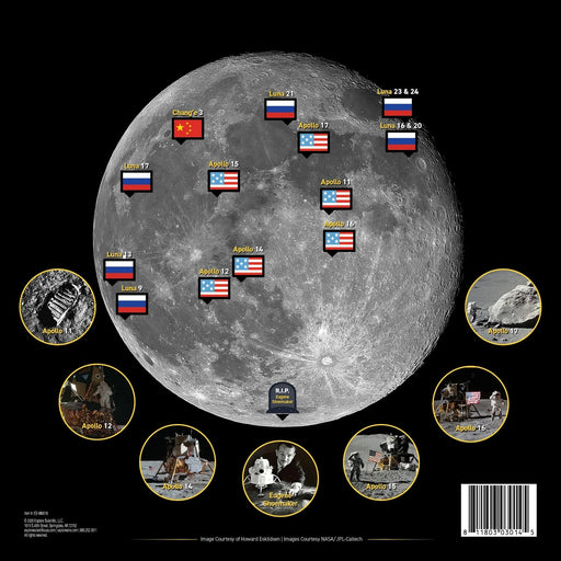 Explore Scientific Moon Crater Map Double-Sided with History