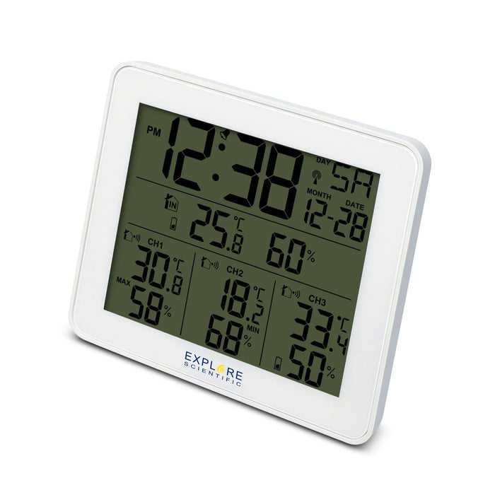 Explore Scientific Radio Weather Station with Temperature and Humidity Body Side Profile Left