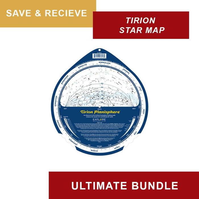 Explore Scientific Tirion Planisphere for National Geographic NT114CF 114mm Reflector Telescope Ultimate Bundle Tirion Star Map