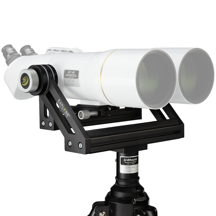 Explore Scientific U-mount with Tripod for Large Binoculars Front Profile Mounted with Binocular