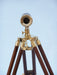 Hampton Nautical 30-Inch Floor Standing Harbor Master Brass/Wood Telescope Body Objective Lens Front Profile