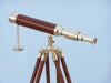 Hampton Nautical 30-Inch Floor Standing Harbor Master Brass/Wood Telescope Body on Tripod
