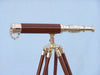 Hampton Nautical 30-Inch Floor Standing Harbor Master Brass/Wood Telescope Body with Brass Cap