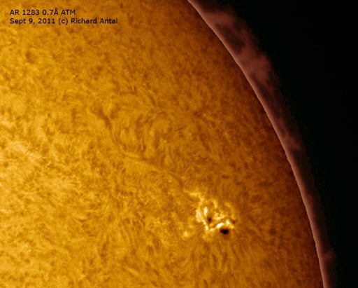 Image Captured Using DayStar Quantum Hydrogen Alpha 0.7A PE Solar Filter - .7QPE