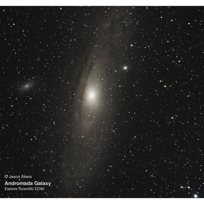 Image Captured Using Explore Scientific ED 80mm - FCD100 Series Air-Spaced Triplet Refractor Telescope Andromada Galaxy