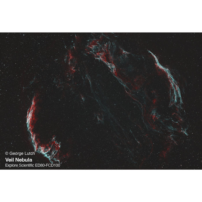 Image Captured Using Explore Scientific ED 80mm - FCD100 Series Air-Spaced Triplet Refractor Telescope Veil Nebula