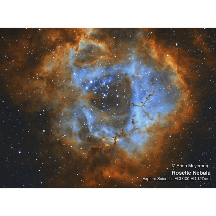 Image Capture Using Explore Scientific FCD100 Series 127mm f/7.5 Aluminum Air-Spaced Triplet ED APO Refractor Telescope Rosette Nebula